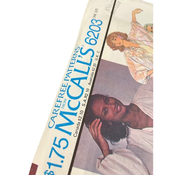70s McCalls 6203 Misses Blouse Sewing Pattern One Size Fits 8-16 Pullover UNCUT - Picture 2 of 6
